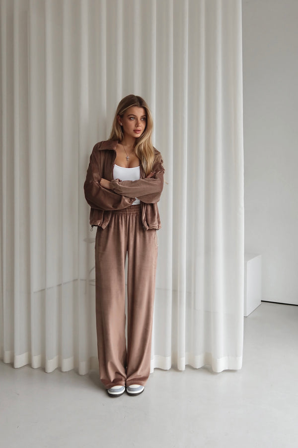 Костюм велюр поло - Mokko