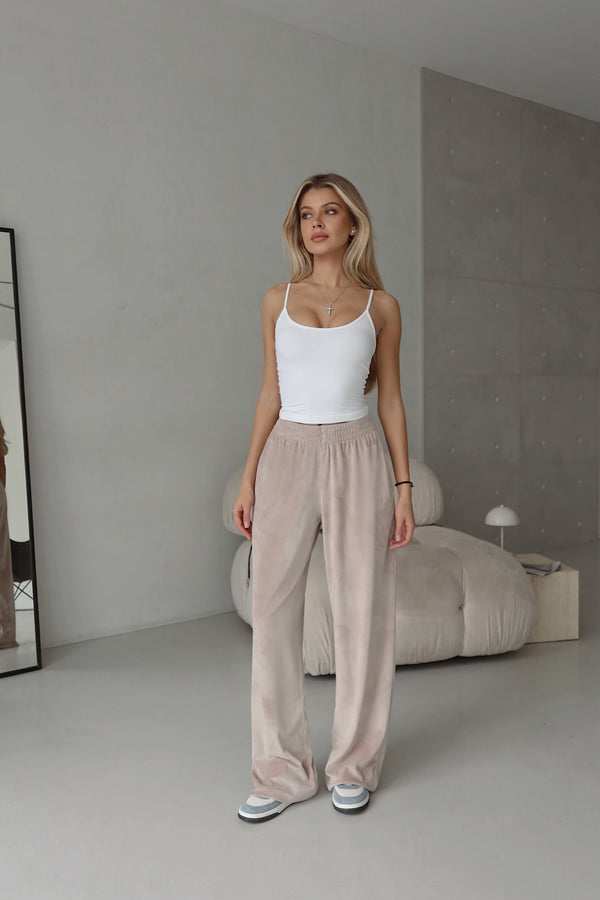 Костюм велюр поло - Nude