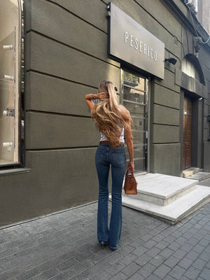 Джинси Skinny Flare з високою посадкою | Dark Blue