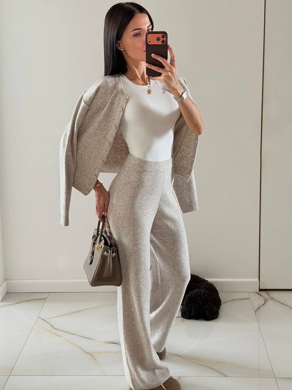 Трикотажний кардиган | Beige melange