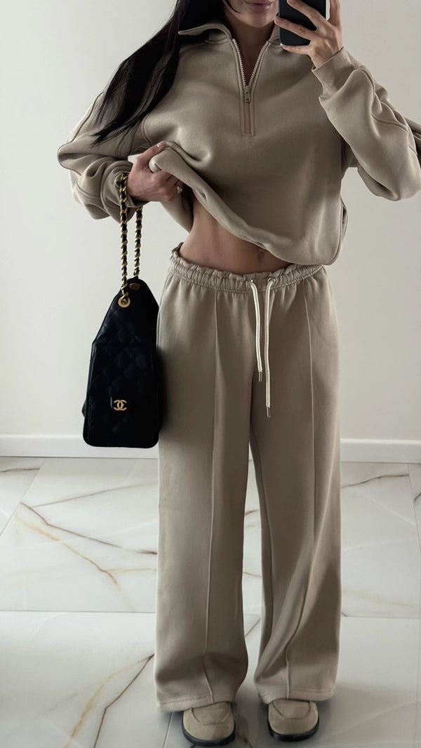 Костюм з тринитки на флісі - Beige