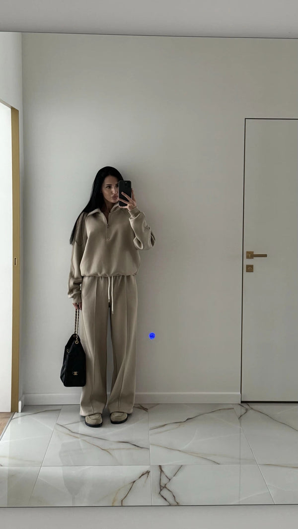 Костюм з тринитки на флісі - Beige