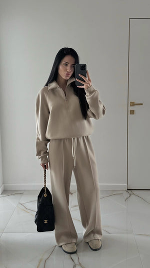 Костюм з тринитки на флісі - Beige