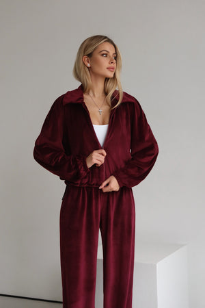 Костюм велюр поло - Burgundy