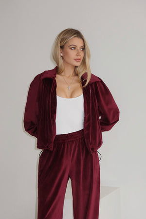 Костюм велюр поло - Burgundy