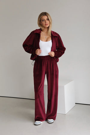 Костюм велюр поло - Burgundy