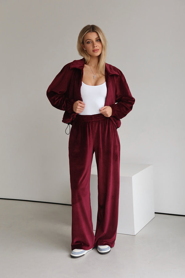 Костюм велюр поло - Burgundy