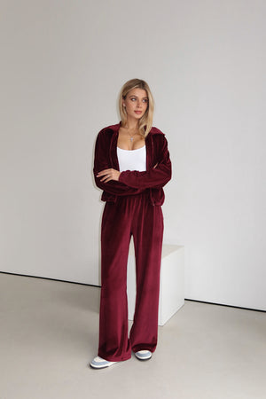 Костюм велюр поло - Burgundy