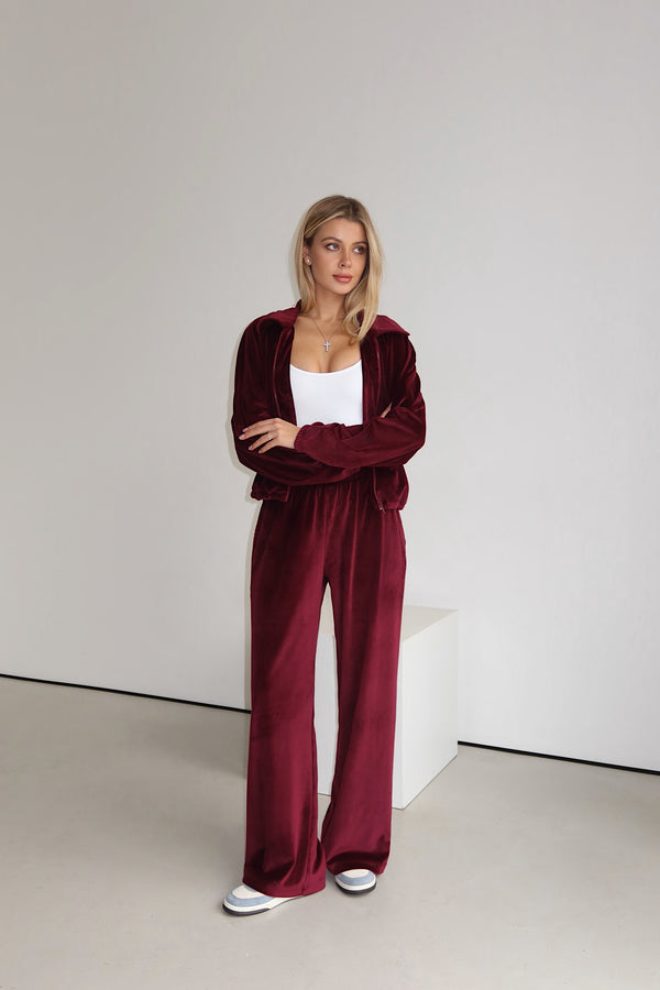 Костюм велюр поло - Burgundy