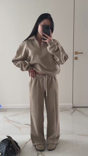 Костюм з тринитки на флісі - Beige